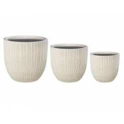 Vazonų rinkinys RAYO Ø28/Ø35/Ø43 kreminis (3 vnt.)