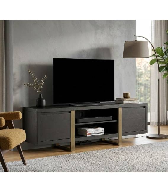TV spintelė LOUISA 160x45 wenge / auksinės kojelės