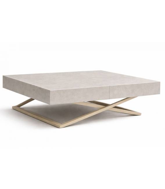 Transformuojamas kavos staliukas EXALTO 120(210)x80 white chromix