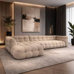 Minkštas kampas FLUFFY 330x170 rusvas