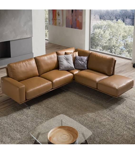 Minkštas kampas NUVOLARI 281x236 rudas