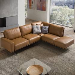 Minkštas kampas NUVOLARI 281x236 rudas