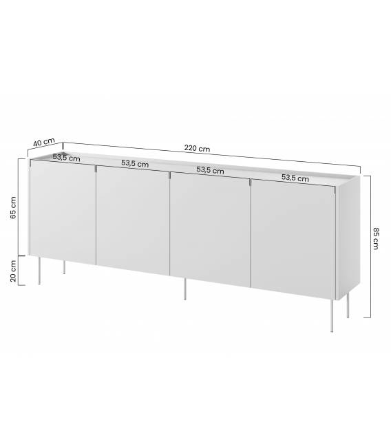 Komoda NIDES 220x40 kašmyro
