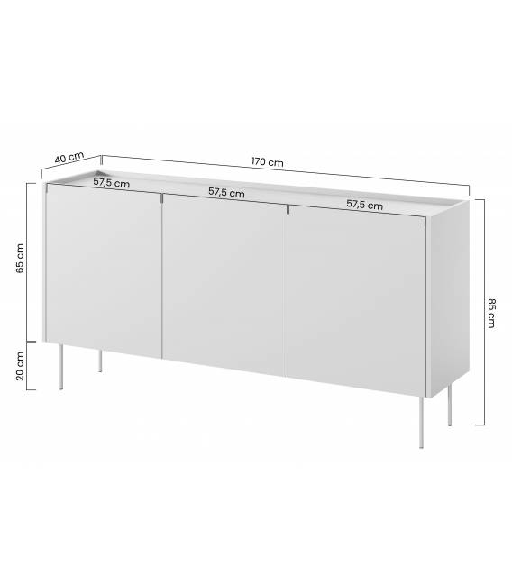 Komoda NIDES 170x40 juoda