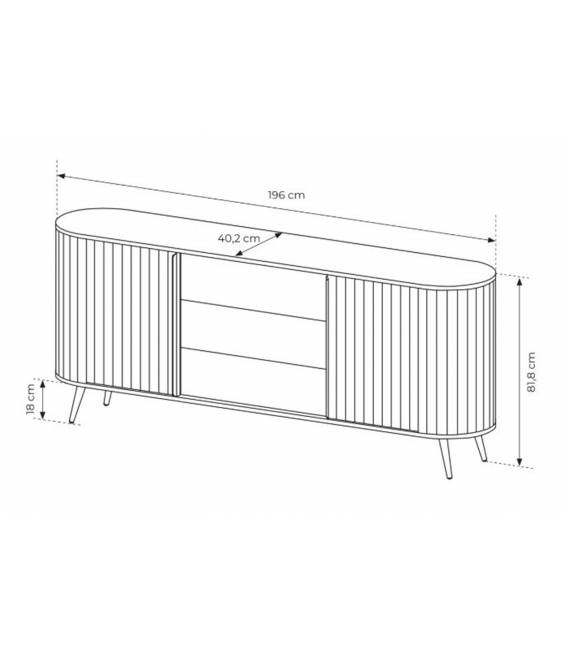 Komoda VULIO 196x40 ruda