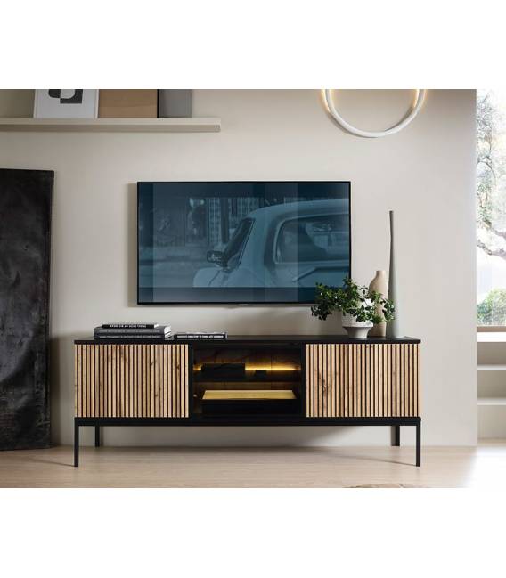 TV spintelė LOBOGA 154x39 juoda/ruda