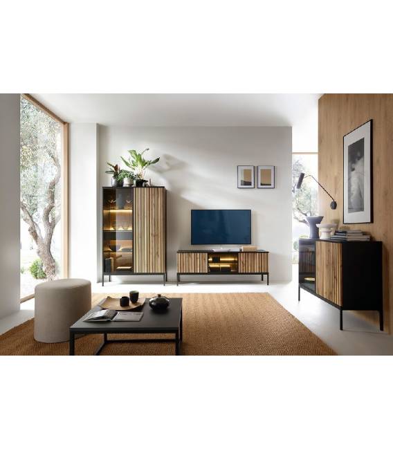 TV spintelė LOBOGA 154x39 juoda/ruda