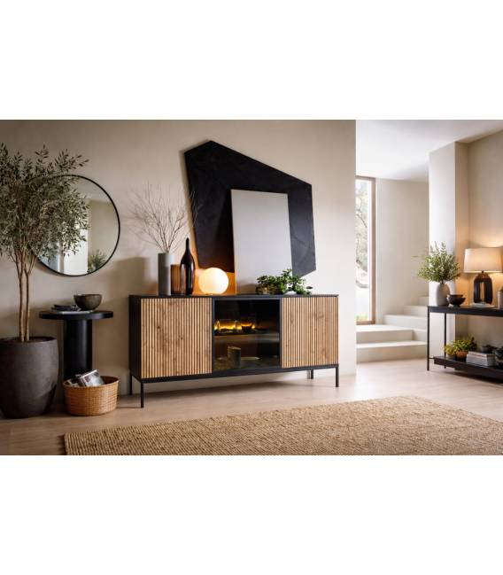 Komoda LOBOGA 154x39 juoda/ruda