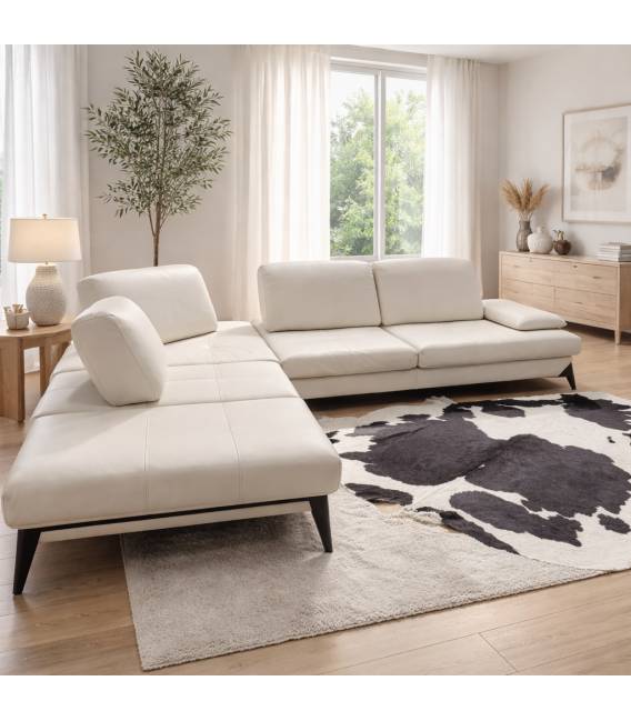 Minkštas kampas ANDREA 310x250 šviesiai rusvas / natūrali oda