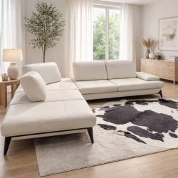 Minkštas kampas ANDREA 310x250 šviesiai rusvas / natūrali oda