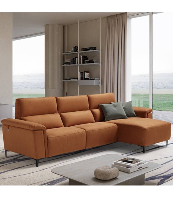 Minkštas kampas TAWNEY 296x150 oranžinis