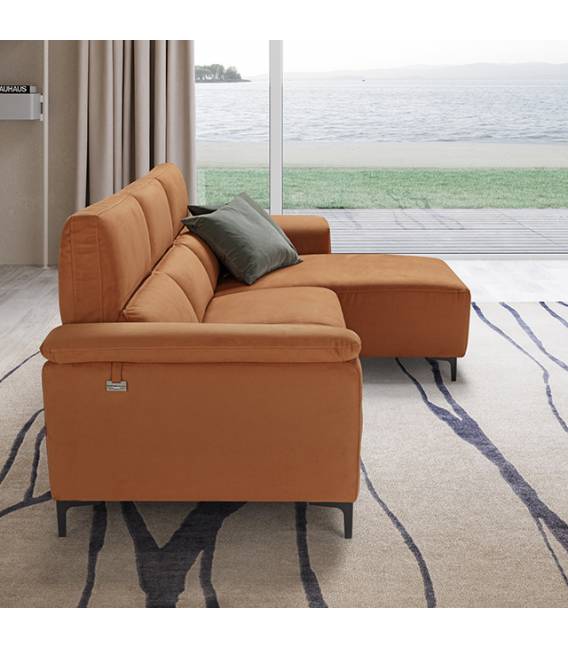 Minkštas kampas TAWNEY 296x150 oranžinis