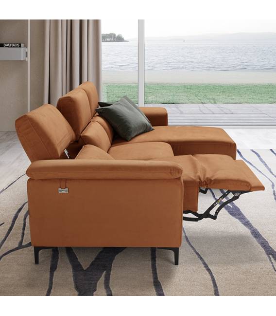 Minkštas kampas TAWNEY 296x150 oranžinis