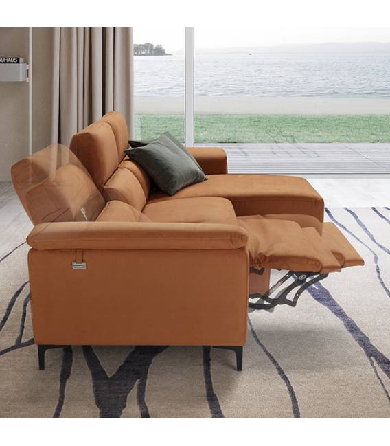 Minkštas kampas TAWNEY 296x150 oranžinis