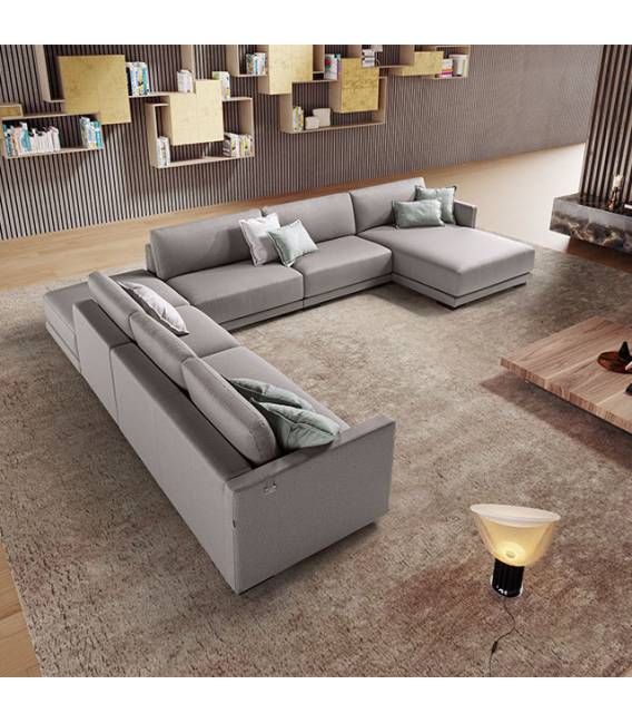 Minkštas kampas EDDIE U 366x366x183 pilkas