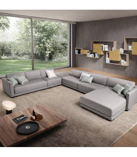 Minkštas kampas EDDIE U 366x366x183 pilkas