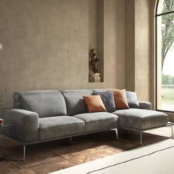 Minkštas kampas VILLENEUVE 306x166 pilkas