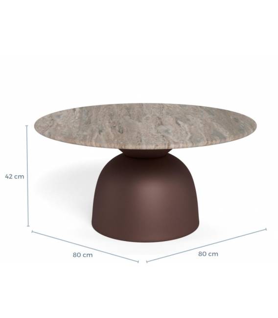 Kavos staliukas 25439 Ø80 pilkas/rudas