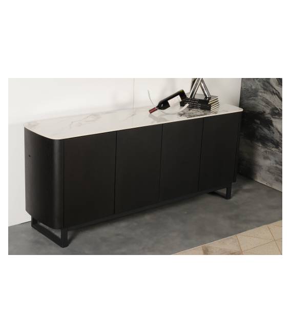 Komoda AMALFI 178x45 balta su rudu