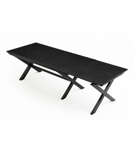 Išskleidžiamas stalas ARMANDO 200(360)x103 black beton/ black