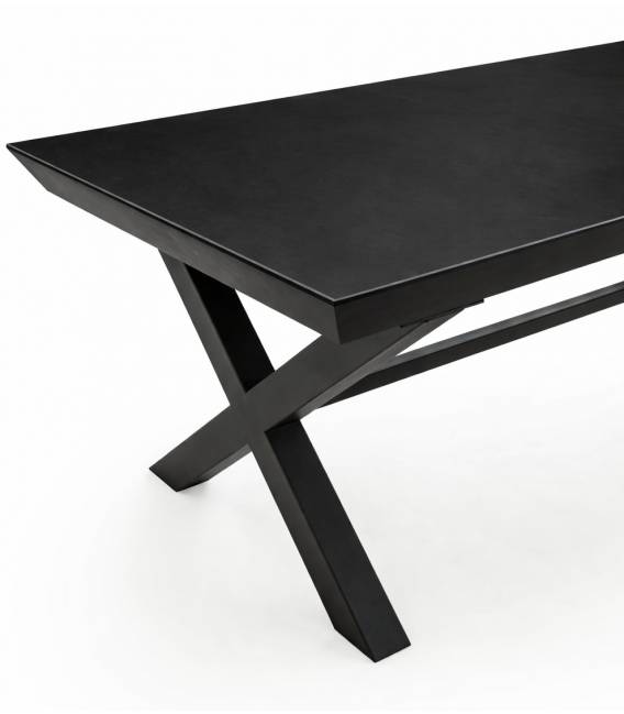 Išskleidžiamas stalas ARMANDO 200(360)x103 black beton/ black