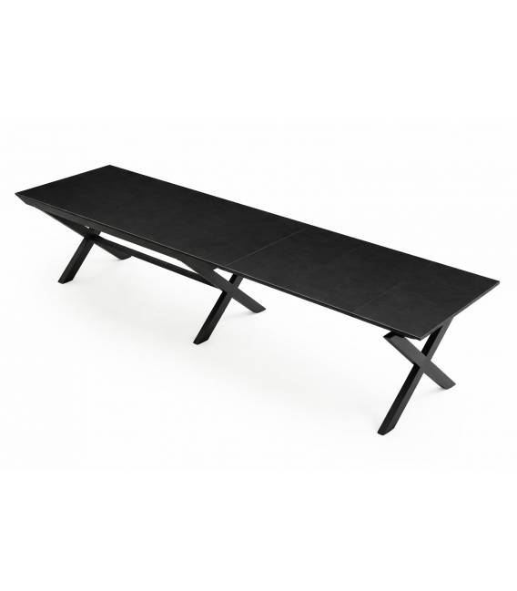 Išskleidžiamas stalas ARMANDO 200(360)x103 black beton/ black