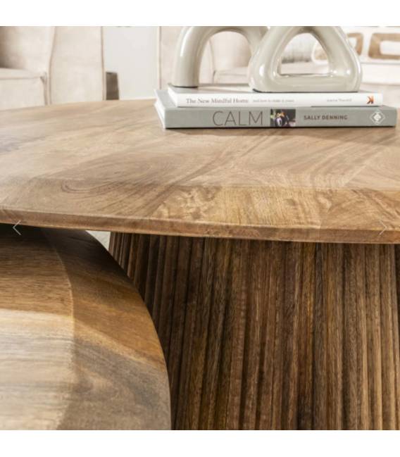 Kavos staliukų komplektas KELI 72x93/ 76x68 rudas