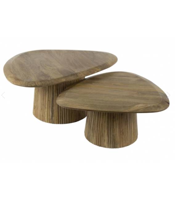 Kavos staliukų komplektas KELI 72x93/ 76x68 rudas