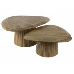 Kavos staliukų komplektas KELI 72x93/ 76x68 rudas