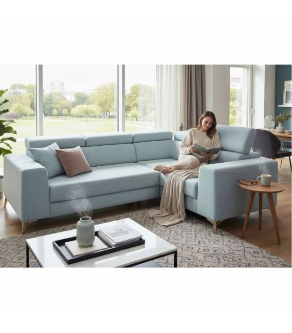 Minkštas kampas HERON 256x190 žydras