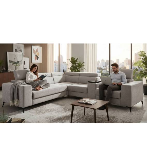 Minkštas kampas HERON 256x365 pilkas