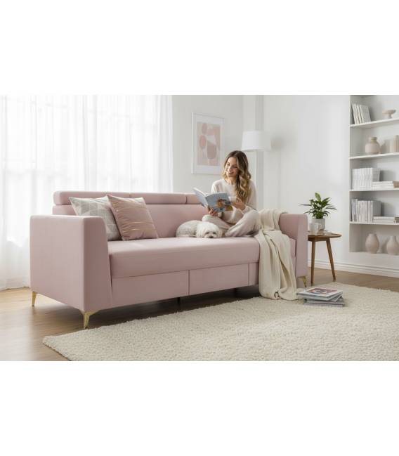 Sofa-lova HERON 249x99 rožinė