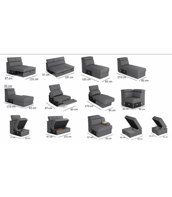 Sofa-lova HERON 249x99 rožinė