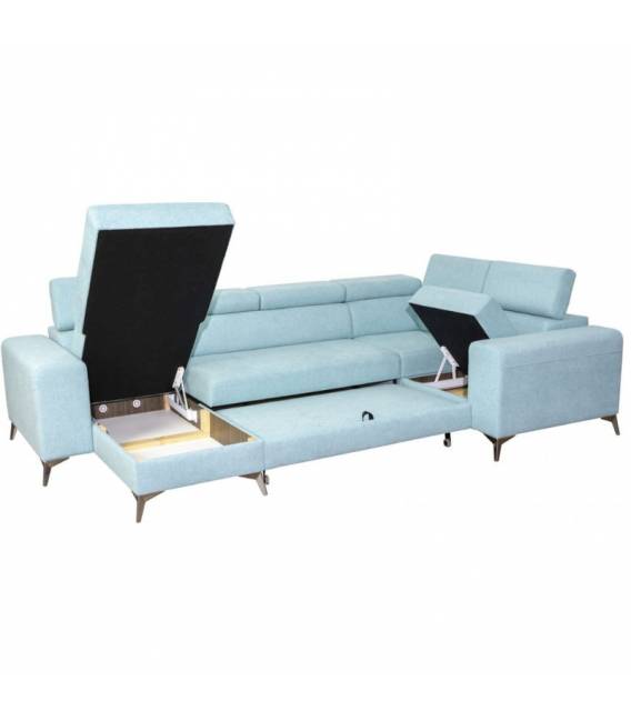 Minkštas kampas HERON U 321x222 melsvas