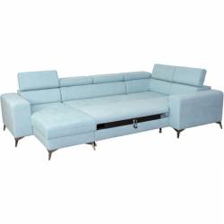 Minkštas kampas HERON U 321x222 melsvas