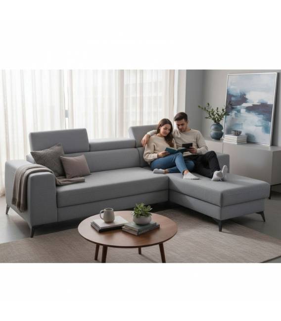 Minkštas kampas HERON 258x192 pilkas