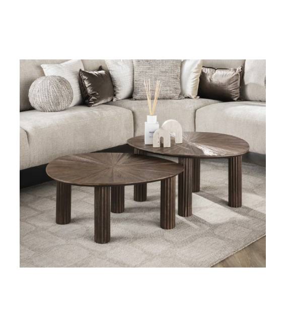 Kavos staliukų komplektas MAYA 61x75 rudas (2vnt.)