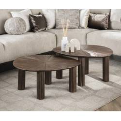 Kavos staliukų komplektas MAYA 61x75 rudas (2vnt.)