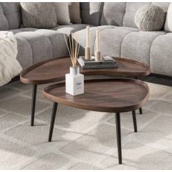 Kavos staliukų komplektas CARVE 56x69/55x103 rudas (2vnt.)