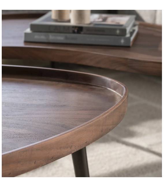 Kavos staliukų komplektas CARVE 56x69/55x103 rudas (2vnt.)