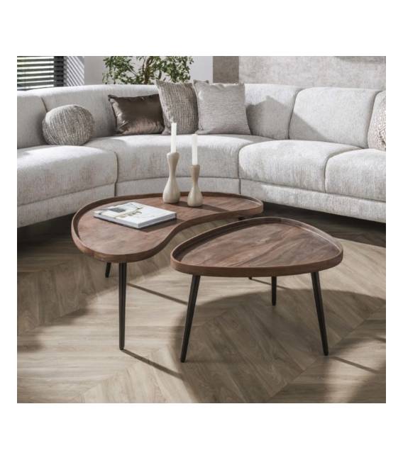 Kavos staliukų komplektas CARVE 56x69/55x103 rudas (2vnt.)