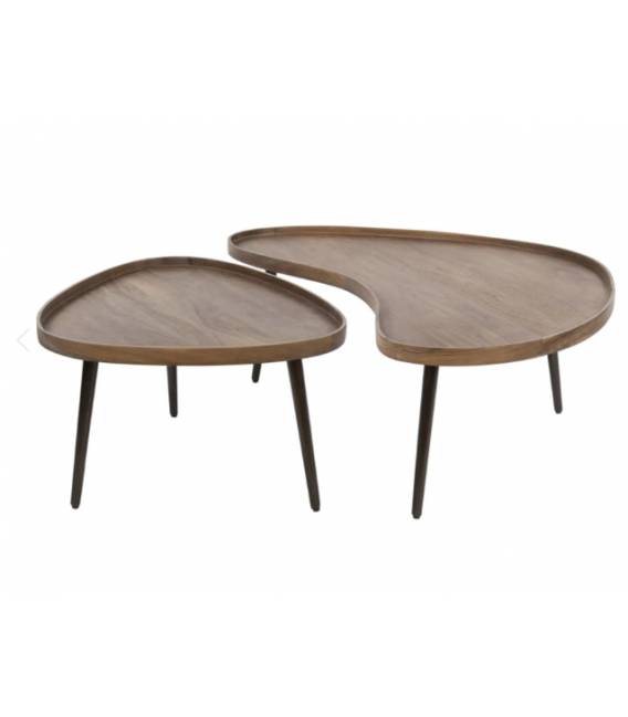 Kavos staliukų komplektas CARVE 56x69/55x103 rudas (2vnt.)