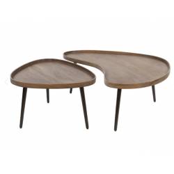 Kavos staliukų komplektas CARVE 56x69/55x103 rudas (2vnt.)