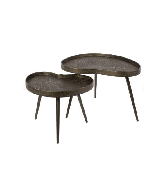 Kavos staliukų komplektas CONTOUR 60x50/60x80 rudas (2vnt.)