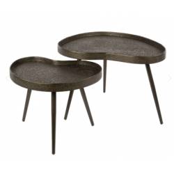 Kavos staliukų komplektas CONTOUR 60x50/60x80 rudas (2vnt.)