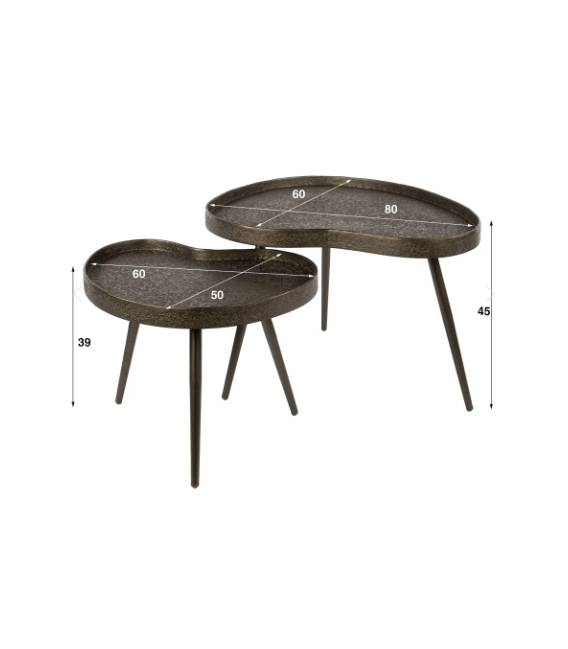 Kavos staliukų komplektas CONTOUR 60x50/60x80 rudas (2vnt.)