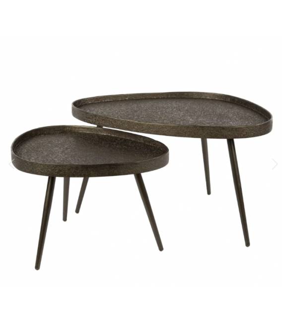 Kavos staliukų komplektas CONTOUR 50x60/80x60 rudas (2vnt.)