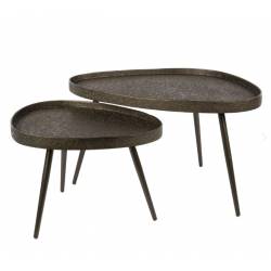 Kavos staliukų komplektas CONTOUR 50x60/80x60 rudas (2vnt.)