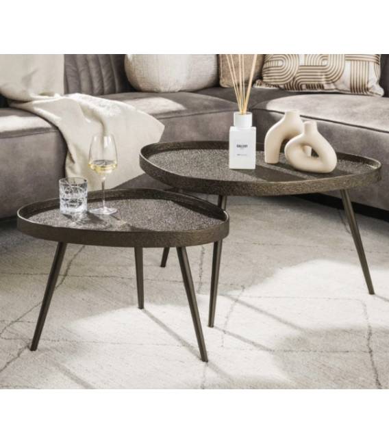 Kavos staliukų komplektas CONTOUR 50x60/80x60 rudas (2vnt.)