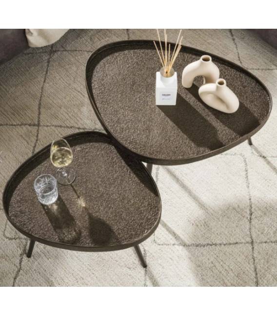 Kavos staliukų komplektas CONTOUR 50x60/80x60 rudas (2vnt.)